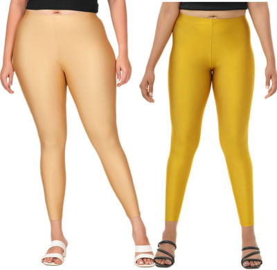 LoveiT Ankle Length Western Wear Legging(Gold, Light Green, Solid)