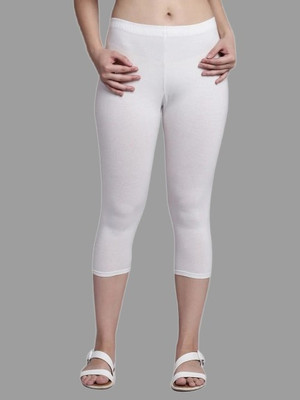 Trend Level 3/4th/Calf Length Western Wear Legging(White, Solid)