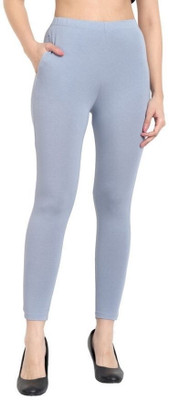 OneSky Ankle Length Western Wear Legging(Grey, Solid)