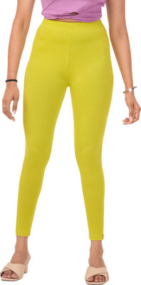 LoveiT Ankle Length Western Wear Legging(Light Green, Solid)