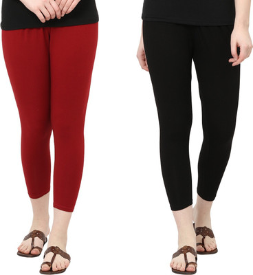 NGT Ankle Length  Ethnic Wear Legging(Maroon, Black, Solid)