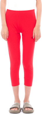 CARBON BASICS Ankle Length Ethnic Wear Legging(Red, Solid)