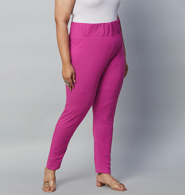 Big Hello Ankle Length Ethnic Wear Legging(Pink, Solid)