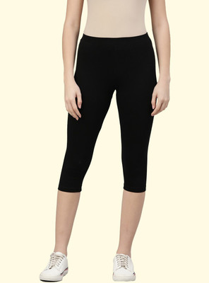 Kryptic 3/4th/Calf Length Western Wear Legging(Black, Solid)