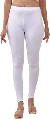 LUX LYRA Ankle Length  Ethnic Wear Legging(White, Solid)
