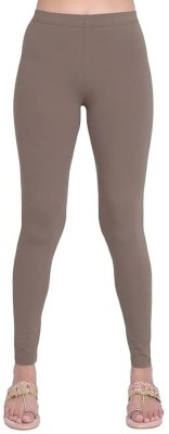 OneSky Ankle Length Ethnic Wear Legging(Brown, Solid)