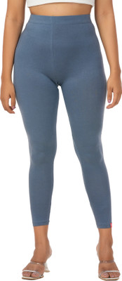 LoveiT Ankle Length Western Wear Legging(Light Blue, Solid)