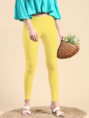 ONLY SHE Ankle Length Ethnic Wear Legging(Yellow, Solid)