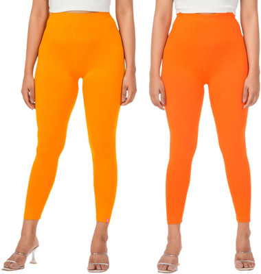 LoveiT Ankle Length Western Wear Legging(Yellow, Orange, Solid)