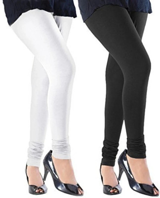 K M R GARMENTS Ankle Length  Western Wear Legging(White, Solid)