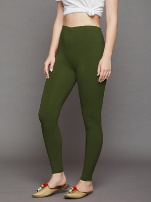 Nilan Tees Wear Ankle Length  Western Wear Legging(Green, Solid)