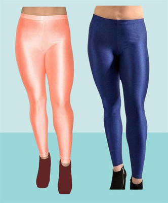 N S TREND Churidar Length Western Wear Legging(Pink, Red, Solid)