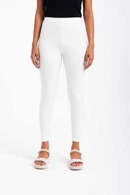TARA WINGS Ankle Length Western Wear Legging(White, Solid)