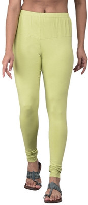 Comfort Lady Churidar Length Ethnic Wear Legging(Green, Solid)