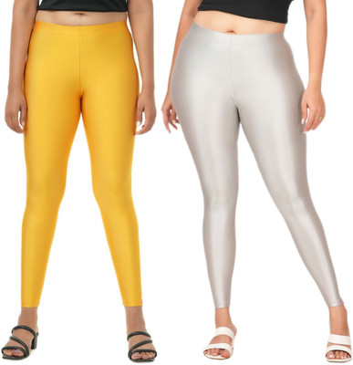 LoveiT Ankle Length Western Wear Legging(Yellow, Grey, Solid)