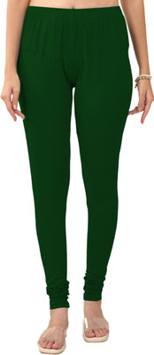 Lyra Churidar  Ethnic Wear Legging(Dark Green, Solid)