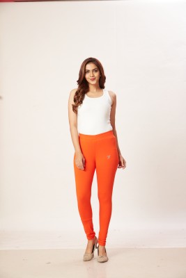 glam birds Maternity Wear Legging(Orange, Solid)