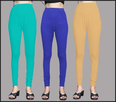 GN SPORTS Churidar  Western Wear Legging(Green, Blue, Beige, Solid)