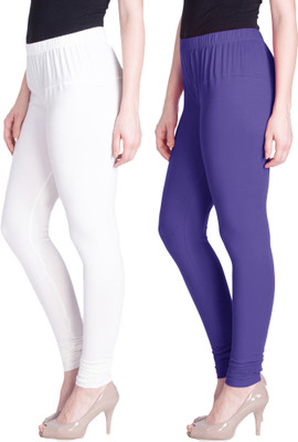 Lyra Ethnic Wear Legging(Purple, White, Solid)