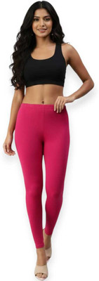 DK CREATIONS Ankle Length Western Wear Legging(Pink, Solid)