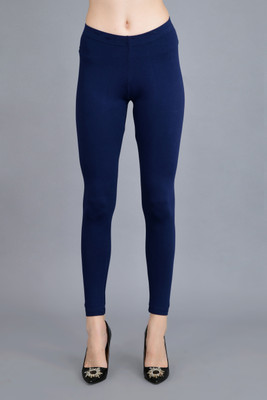 shruthi 3/4th/Calf Length Western Wear Legging(Dark Blue, Solid)