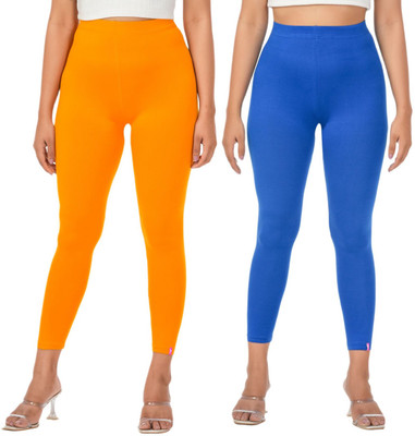 LoveiT Ankle Length Western Wear Legging(Yellow, Dark Blue, Solid)