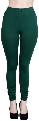 Bleualps Churidar  Western Wear Legging(Dark Green, Solid)