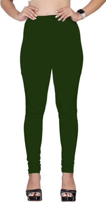 AAKO Churidar  Western Wear Legging(Green, Solid)