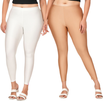 LoveiT Ankle Length Western Wear Legging(White, Brown, Solid)