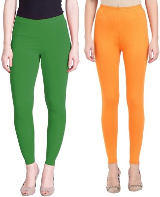 Yashvi Quality Churidar Length Western Wear Legging(Green, Orange, Solid)