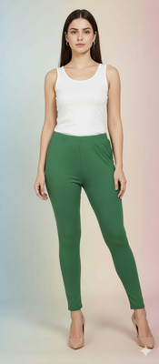 ELIstyles Ankle Length  Ethnic Wear Legging(Light Green, Solid)