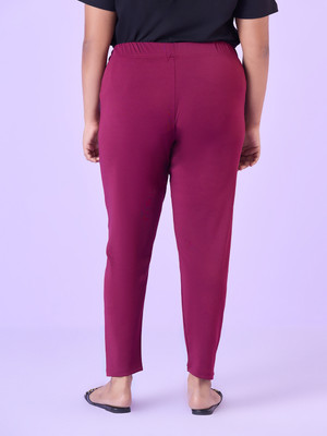 Big Hello Ankle Length Ethnic Wear Legging(Maroon, Solid)