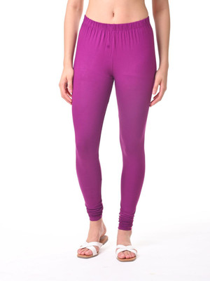 FLY BIRDS Churidar Length Western Wear Legging(Purple, Solid)
