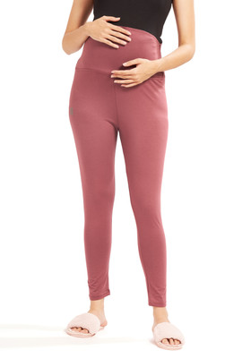 AV2 Ankle Length Maternity Wear Legging(Pink, Solid)