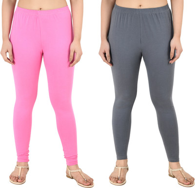 Samiksha Fashion Western Wear Legging(Pink, Grey, Solid)