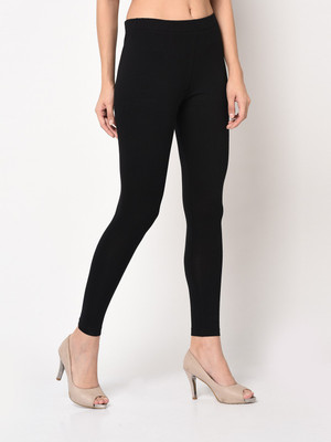 Krutadnya Ankle Length  Ethnic Wear Legging(Black, Solid)