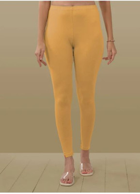 Lyra womens wear Ankle Length  Western Wear Legging(Gold, Solid)