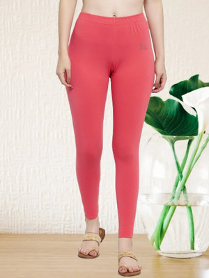 Trend Level Ankle Length Western Wear Legging(Pink, Solid)