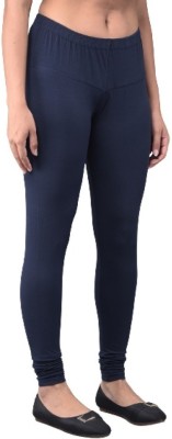 Comfort Lady Churidar Length Ethnic Wear Legging(Dark Blue, Solid)