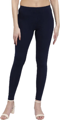 ZAVERA Ankle Length Western Wear Legging(Dark Blue, Solid)