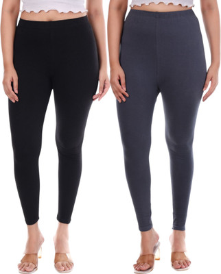 TANPRI Ankle Length Ethnic Wear Legging(Grey, Black, Solid)
