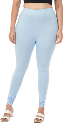 LoveiT Churidar  Western Wear Legging(Light Blue, Solid)