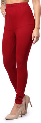 Keviv Churidar  Ethnic Wear Legging(Maroon, Solid)
