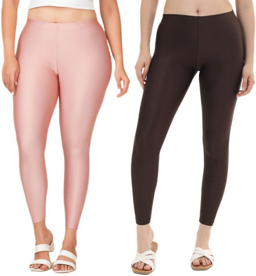 LoveiT Ankle Length Western Wear Legging(Pink, Brown, Solid)