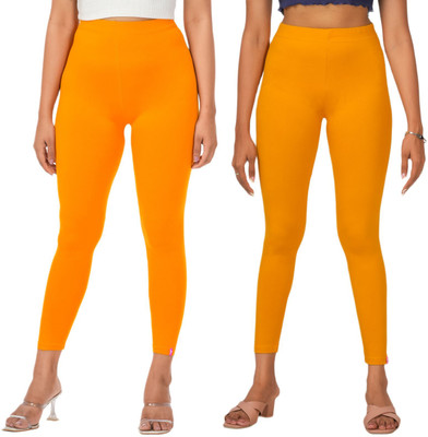 LoveiT Ankle Length Western Wear Legging(Yellow, Yellow, Solid)