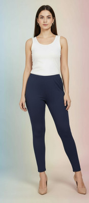 ELIstyles Ankle Length  Ethnic Wear Legging(Dark Blue, Solid)