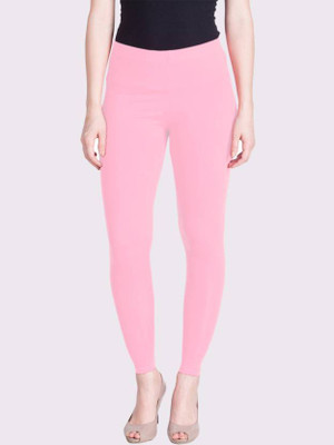 KriSo Ankle Length Western Wear Legging(Pink, Solid)