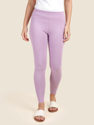 TWIN BIRDS Ankle Length  Ethnic Wear Legging(Purple, Solid)
