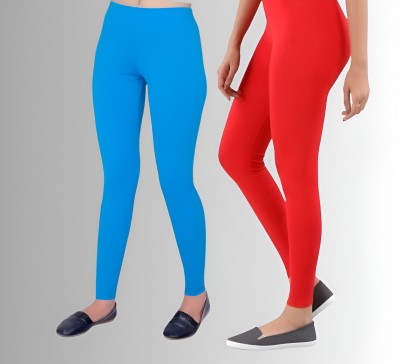 chobi star Churidar Length Ethnic Wear Legging(Red, Blue, Light Blue, Solid)