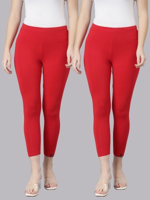 TWIN BIRDS 3/4th/Calf Length Western Wear Legging(Red, Red, Solid)